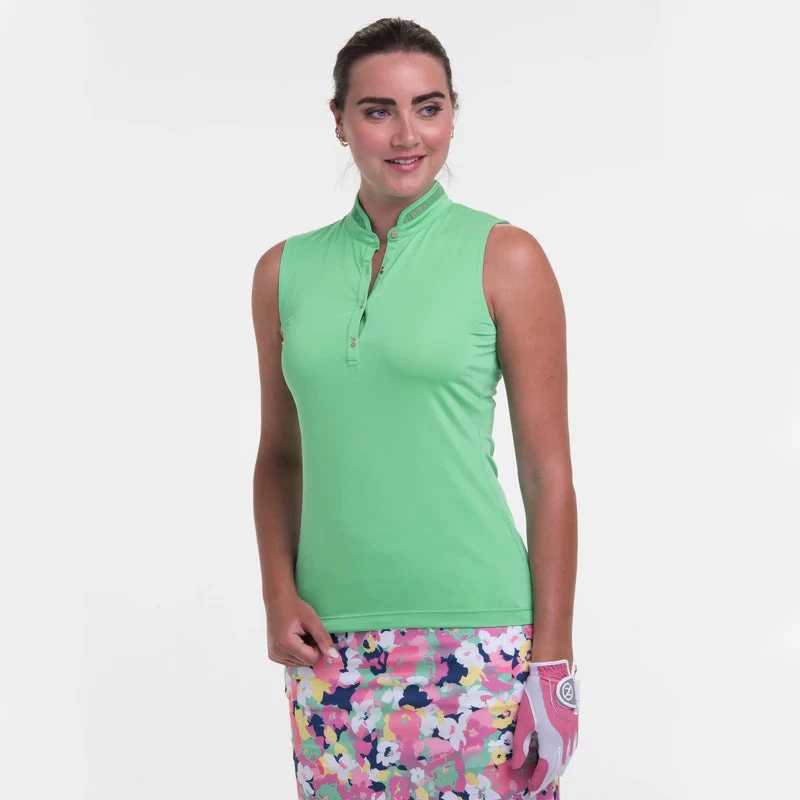 EPNY Ladies Sleeveless Mandarin Collar Polo Shirt Complemint