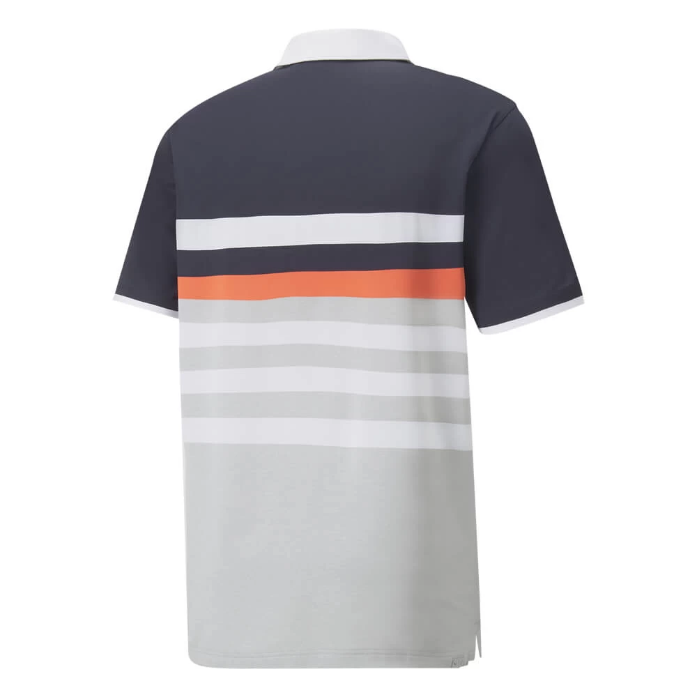 PUMA MATTR ONE WAY POLO SHIRT - NAVY BLAZER/HOT CORAL - Image 2