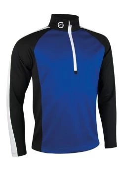 Sunderland Gents Aspen Zip Mid Layer Top Electric Blue - Black - White