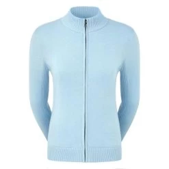 FootJoy Ladies Full Zip Lined Pullover Sky Blue
