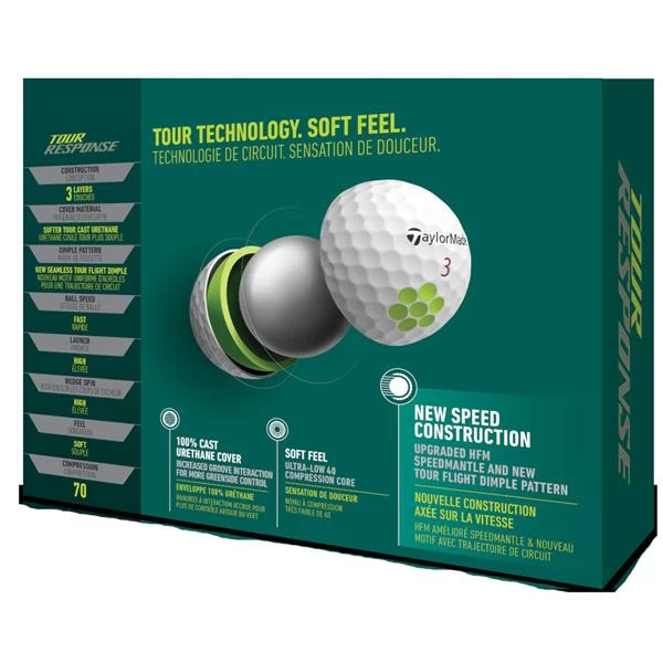 TaylorMade Tour Response 22 Golf Ball Dozen White - Image 2