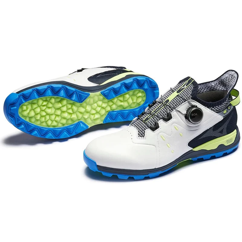 Mizuno Wave Hazard Pro Boa Waterproof Spikeless Shoes - White/Neo Lime - Image 2
